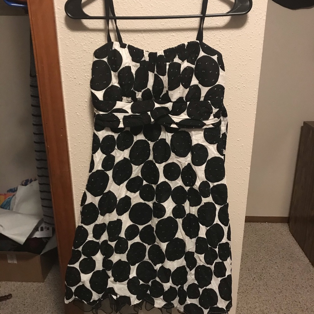 Black and white polkadot dress